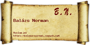 Balázs Norman névjegykártya