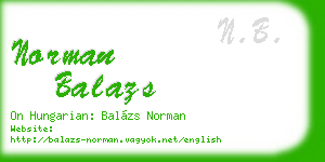norman balazs business card